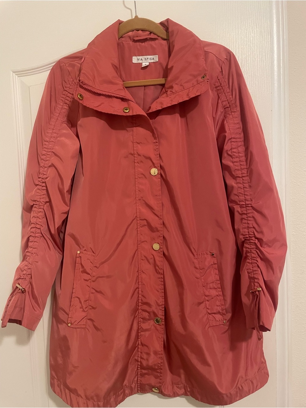 Via Spiga Dusty Rose Rain Jacket Womens S